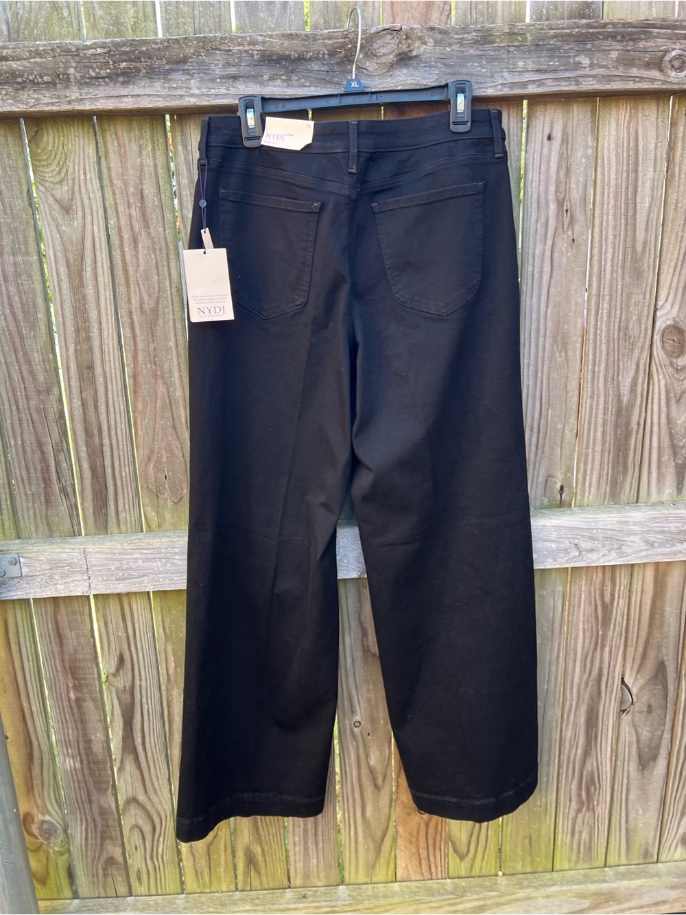 NYDJ Teresa Black Wide-Leg Jeans with Front Patch Pockets - Picture 6 of 16